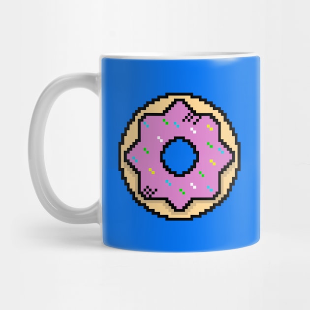 Cute Pink Donut - Pixel Icon by Lionti_design